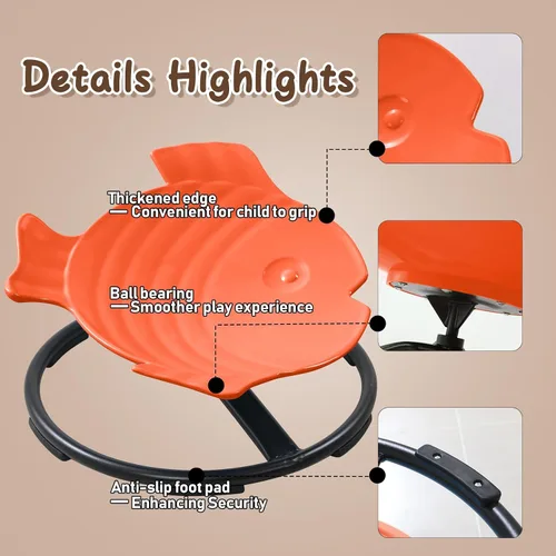 Miniatura 5 de Silla giratoria sensorial de autismo para niños autistas, juguete de asiento giratorio de 360° para niños con autismo y TDAH, silla sensorial