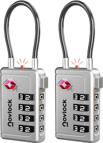 Miniatura 22 de Cerradura de equipaje aprobada por la TSA Indicador de inspección, combinación de 4 dígitos, aleación de zinc duradera para maletas, mochilas
