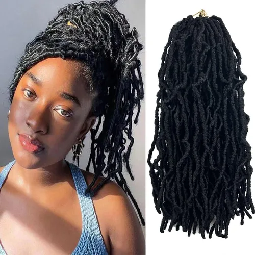 Miniatura 22 de Rastas cortas de ganchillo de pelo sintético de 14 pulgadas, 8 paquetes, nuevas rastas onduladas de ganchillo, trenzas de diosa suaves de ganchillo