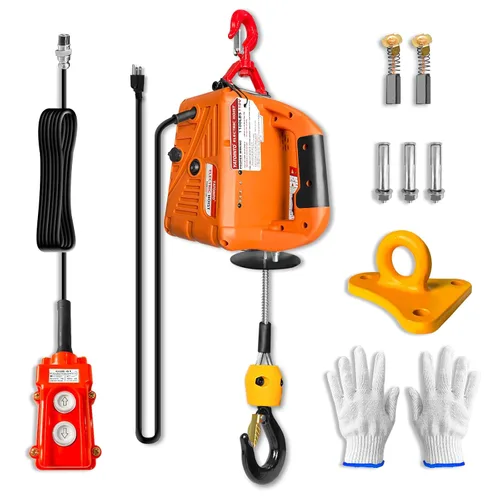 YATOINTO Polipasto Eléctrico y Cabrestante Eléctrico 2 en 1, Cabrestante Eléctrico Portátil de 1100 lb con Control Remoto por Cable, Grúa de