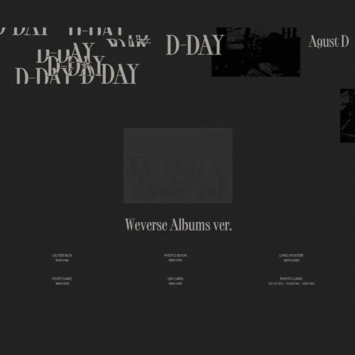 Miniatura 2 de Agust D (SUGA) - [D - DAY] (Weverse Albums Ver.) Caja exterior + libro de fotos + póster de letras + tarjeta postal + tarjeta QR + tarjeta de fotos