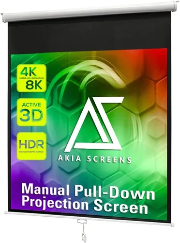 Miniatura 9 de Pantalla de proyector AKIA SCREENS de 100 pulgadas, pantalla de caída manual B 16:10 8K 4K HD 3D, montaje en techo y pared, pantalla de proyección