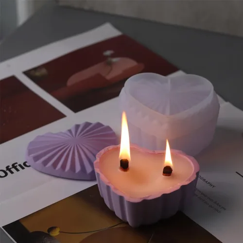 Miniatura 6 de Moldes de resina de caja, caja de almacenamiento de silicona con tapa, caja de joyería en forma de corazón, molde de fundición de resina epoxi