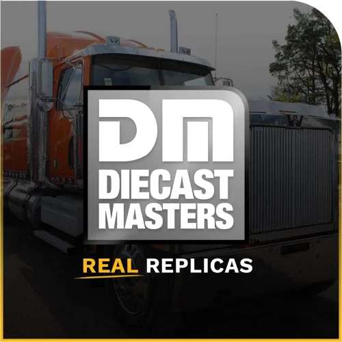 Miniatura 8 de Diecast Masters Western Star 4900 SB Sleeper Tandem Tractor - Cabina naranja metalizada con rayas negras 1/50