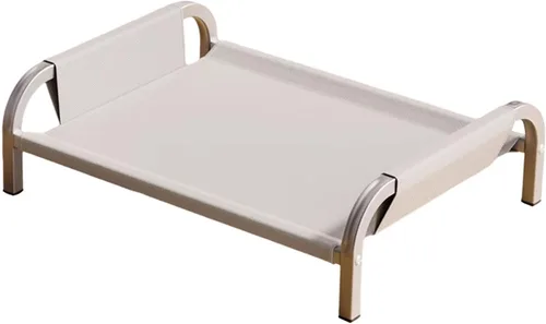 Elevated Pet Bed Pet Hammock Portable All Seasons Raised Cat Dog Bed with Metal Frame for Indoor Cats Small Dogs Green XL- Gray M