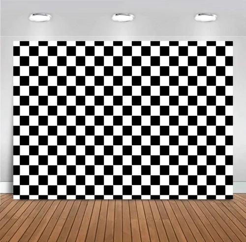 Miniatura 6 de Fondo de fotografía con textura de carreras en blanco y negro, tablero de ajedrez, cabinas fotográficas, accesorios de estudio, bandera a cuadros