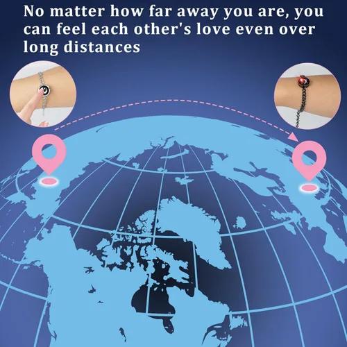 Miniatura 2 de EAOYAO Long Distance Touch Bracelets,Couples Bracelets, Remote Smart Matching Couples Bracelet for Couples Suitable for Long Distance Relationship