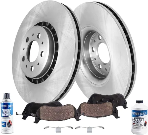 Miniatura 16 de Detroit Axle - Kit de freno delantero de 6 piezas para Volkswagen Jetta Golf Eos Audi A3 Quattro, rotores de freno de disco pastillas de freno