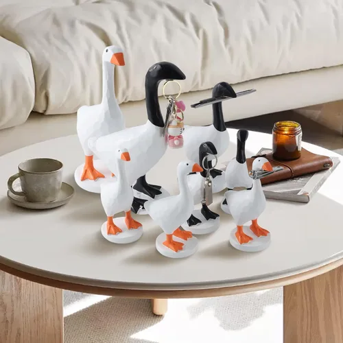 Miniatura 2 de GRAPMKTG Lindo soporte magnético para llaves de ganso de escritorio, estatua de escritorio, decoración divertida de dormitorio, regalos
