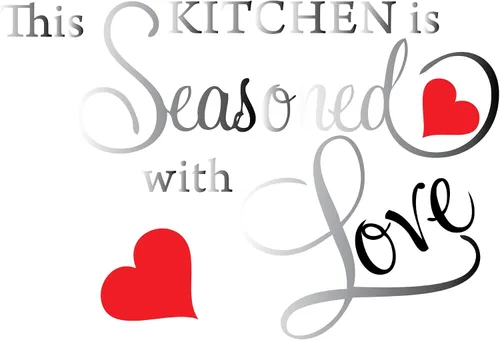 Miniatura 10 de Calcomanía de pared con cita This Kitchen is SEASONED WITH LOVE