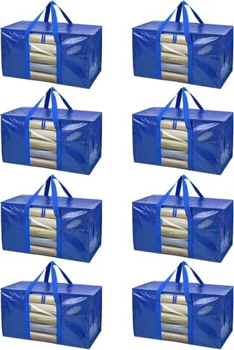 Miniatura 8 de BALEINE Paquete de 2 bolsas de mudanza de gran tamaño con asas reforzadas, bolsa de almacenamiento resistente para ropa, suministros de mudanza
