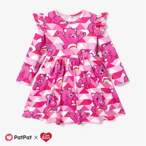 Miniatura 2 de Care Bears - Vestido de tirantes para niña, vestido de tirantes para niña, vestido acampanado a rayas rosadas, 3M-24 meses