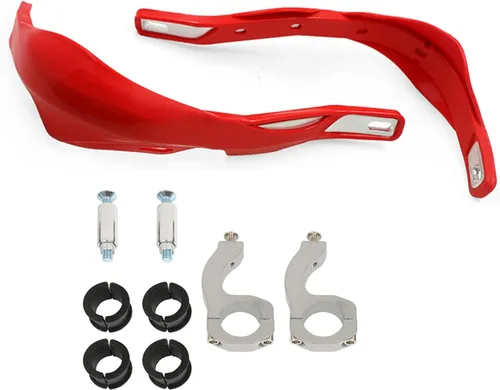 Paramanos universales para motocicletas, protectores de manillar, guardamanos con cepillo, protector de manijas, parabrisas, protector contra Rojo