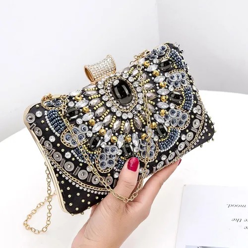 Miniatura 7 de BESTYROCLY Clutch Purses for Women and Rhinestone Beaded Bag Evening Handbag for Bride
