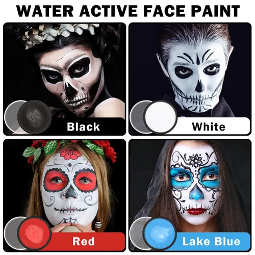 Miniatura 2 de Blue Face Body Paint Pro Pintura facial a base de agua, lavable para adultos y niños, Halloween, SFX, cosplay, payaso, zombi, vampiro, esqueleto