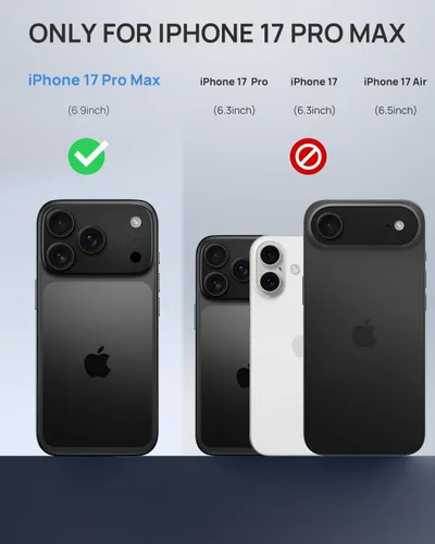 Miniatura 7 de Lanhiem Funda magnética para iPhone 17 Pro Max, IP68 impermeable, a prueba de polvo, compatible con Magsafe, protector de pantalla integrado, cuerpo