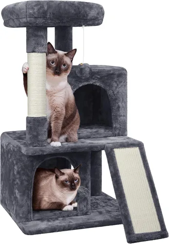 Yaheetech Árbol para gatos para mascotas de interior, torre de 36 pulgadas con plataforma extra grande, postes rascadores, tablero, pelota colgante,