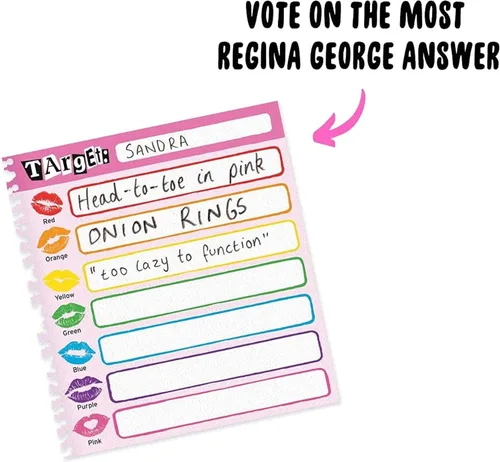 Miniatura 6 de Mean Girls Burn Book - Juego de cartas para fiesta, juego de mesa familiar basado en la película de comedia, para adultos y adolescentes a partir