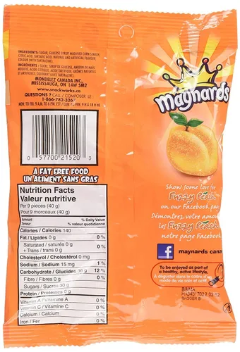 Miniatura 3 de Maynards Melocotón difuso de 6.5 onzas, paquete de 9 {Importado de Canadá}