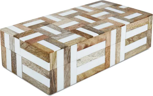 Miniatura 30 de Handicrafts Home Caja de recuerdo decorativa de 8 x 5 – Pequeña caja organizadora con tapa, almacenamiento decorativo Boho, caja de memoria retro