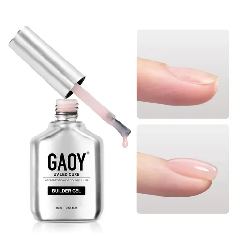 Miniatura 11 de GAOY - Gel de construcción transparente para uñas, fortalecedor de uñas de 16ml en una botella, gel duro para extensión de uñas, esmalte en gel
