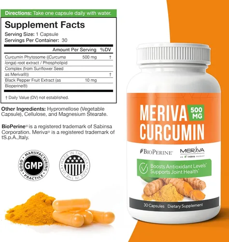 Miniatura 2 de NERVE RENEW Meriva Curcumina con Pimienta Negra y Bioperina - Suplemento antioxidante de refuerzo nervioso - 30 cápsulas