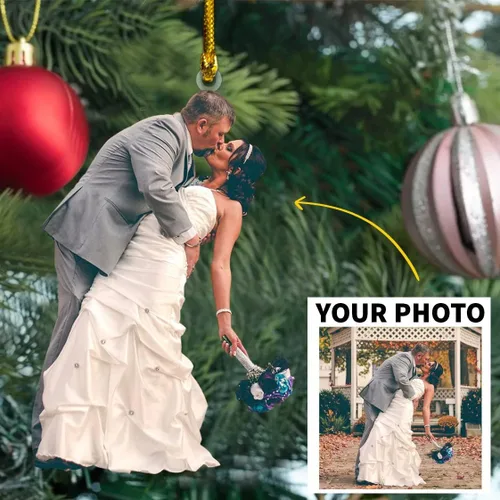 Miniatura 9 de Nazenti Adorno de Navidad personalizado para árbol de pareja, adornos de fotos, bonito diseño