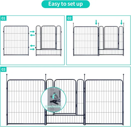Miniatura 4 de Corralito para perros, valla portátil para perros al aire libre, corralito para perros grandes, medianos y pequeños, vallas para perros
