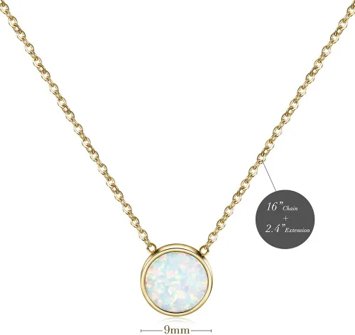 Miniatura 6 de CIUNOFOR Collar chapado en oro con inicial de disco redondo, collar de letra grabada con cadena ajustable para mujeres y niñas