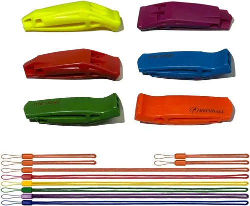HEIMDALL Silbato de Emergencia con Cordón para Seguridad en Navegación, Campamento, Montañismo, Caza, Señalización de Rescate de Supervivencia