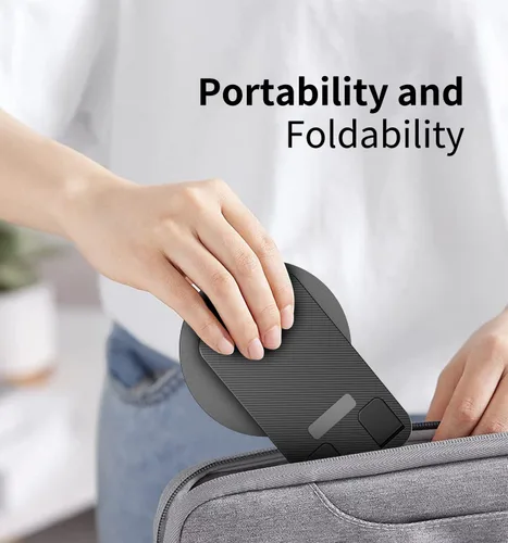 Miniatura 7 de Soporte giratorio para teléfono móvil de 360°, base de soporte plegable para teléfono de escritorio totalmente ajustable, soporte plegable