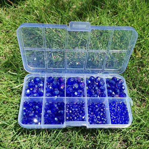 Miniatura 4 de Cuentas facetadas de cristal de color AB (azul rey), cuentas facetadas Rondelle surtidas, suministros variados, cuentas sueltas espaciadoras
