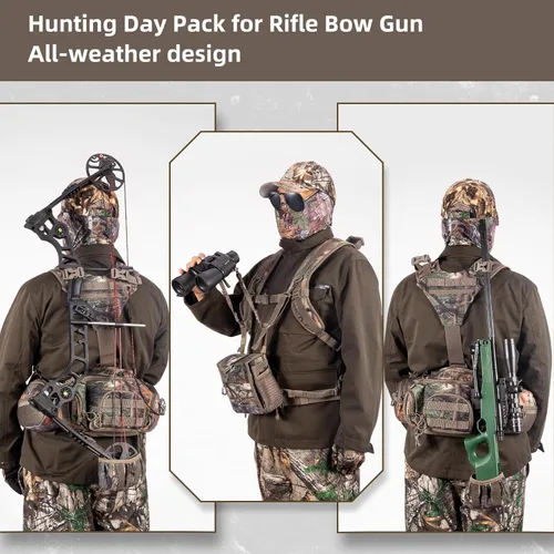 Miniatura 2 de Mochila de caza Blisswill con riñonera para hombre, paquete de fanny con arnés, paquete de cintura con soporte para el hombro, regalos de caza