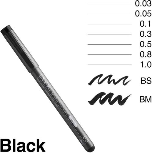 Miniatura 2 de Copic Marker - Juego de bolígrafos multiliner de 9 piezas, color negro (MLB2)