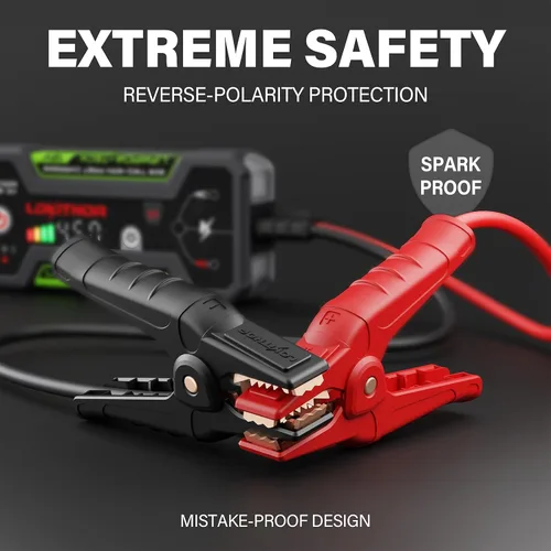 Miniatura 5 de LOKITHOR J1350 PRO Arrancador con ConnectMax, caja de arranque de 1350 amperios LiFePO4 para motores de 6.5L de gasolina y 3.5L diésel, arrancador