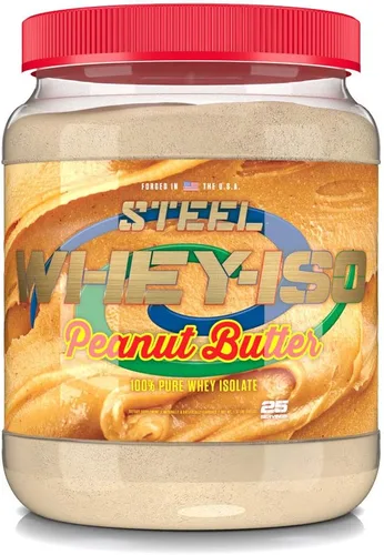 Miniatura 3 de Steel Supplements Whey-ISO Polvo aislado de proteína de suero de leche, galletas de mantequilla de maní y crema 25 porciones (1.71 libras)