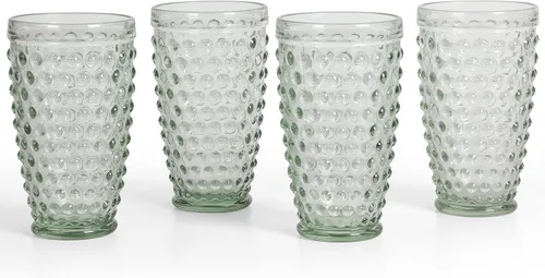 Miniatura 9 de Martha Stewart Chauncey - Paquete de 4 vasos de vidrio hechos a mano de 14.3 onzas, color transparente Transparente (clavo)