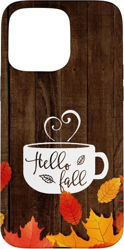 Miniatura 28 de Hello Fall - Taza de café para iPhone 16, diseño de hojas de otoño