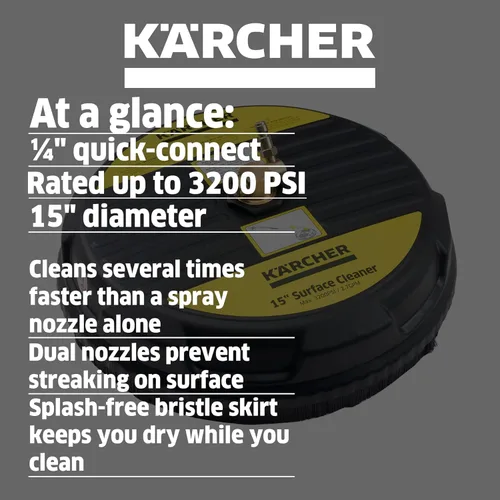 Miniatura 6 de Karcher K1800PS 1800 PSI 1.2 GPM TruPressure Lavadora a presión eléctrica y limpiador de superficie universal de 15 pulgadas
