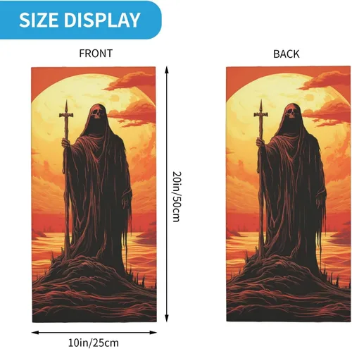 Miniatura 4 de grim reaper skull angel sun Death red Neck Gaiter Face Cover Balaclava Gaiter Mask for Men Women Bandana for Motorcycle Cycling Riding Skiing Party