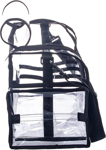 Miniatura 5 de Bolsa grande profesional independiente transparente de PVC para artista de maquillaje con organizador de brochas, kits de maquillaje, bolsa de viaje