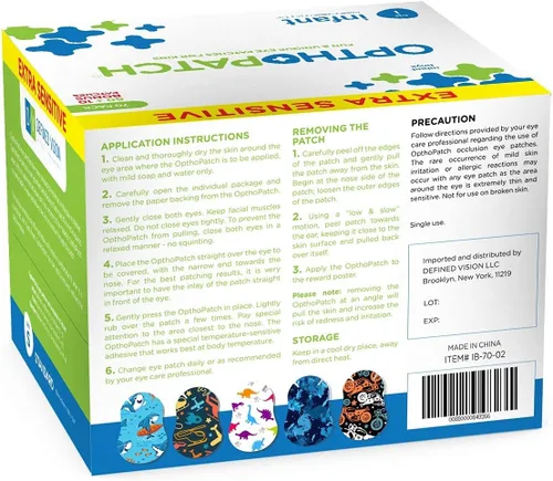 Miniatura 8 de Opthopatch Parches oculares para bebés – Adhesivo extra sensible – Diseño para niños [Serie I] – 40 unidades + 1 tabla de recompensas