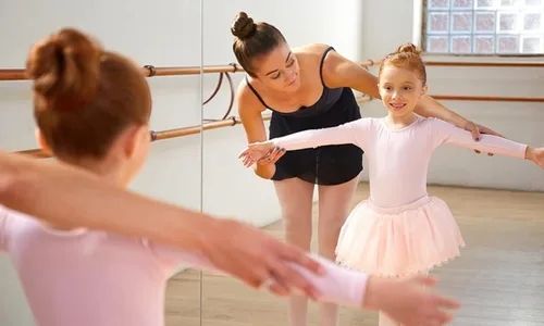 Miniatura 6 de DANSHOW Leotardo básico de manga larga para niñas con falda para bailar y bailar con tutú
