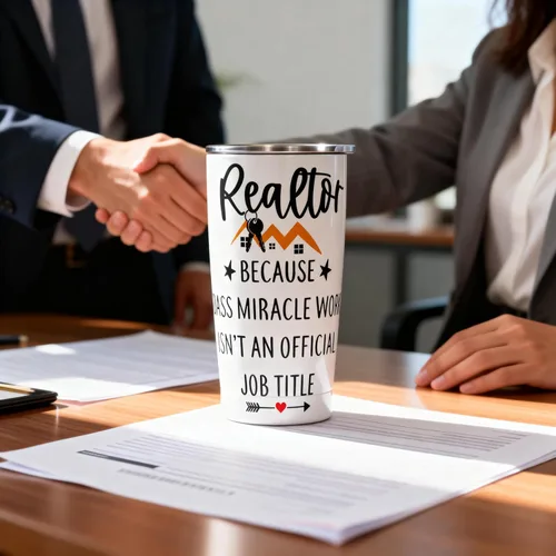 Miniatura 4 de Realtor Because Badass Miracle Worker Isn't An Official Job Title Real Estate Agent for Women, divertida taza de café de 20 oz botella de agua