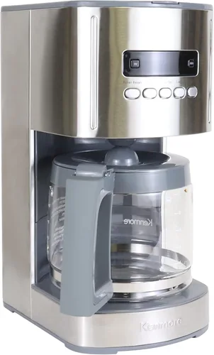 Miniatura 2 de Jarra de repuesto de vidrio de 12 tazas, gris, compatible con cafetera Kenmore KKCM12S-AZ