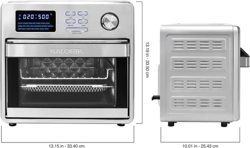 Miniatura 6 de Kalorik MAXX® AFO 47797 SS 16 cuartos de galón, tostadora 9 en 1, tostadora, tostadora, hornear, asador, parrilla, deshidratador, 21 presets