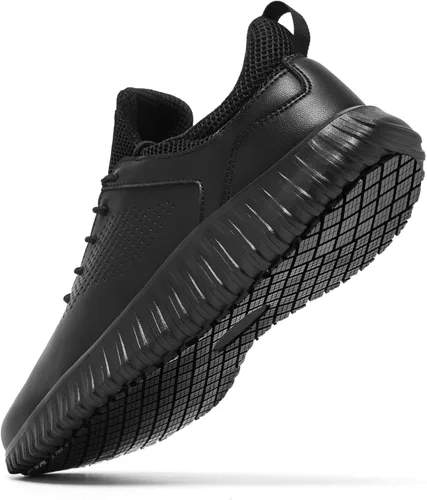 Miniatura 2 de SHULOOK Men's Non Slip Work Shoes Lace Up Slip Resistant Sneakers Waterproof Food Service Kitchen Chef Restaurant Slip On Walking Shoes Lightweight