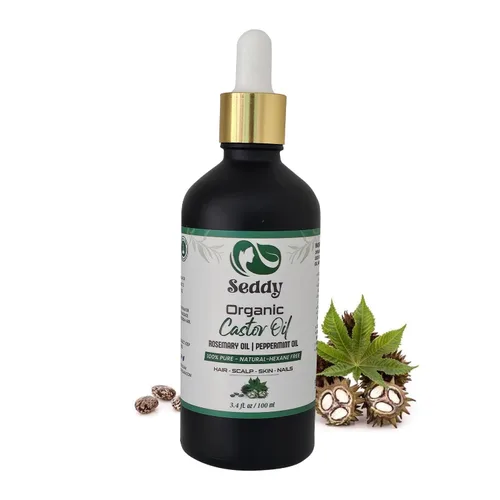 Miniatura 10 de Seddy Aceite de ricino negro jamaicano orgánico con romero y menta – Aceite de tratamiento para el crecimiento del cabello y el cuero cabelludo