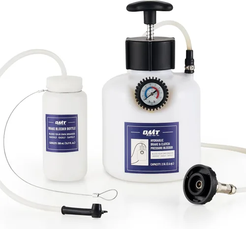 Orion Motor Tech Purgador de presión, purgador de presión de freno de 2.5L con adaptador de 50.7mm, purgador de freno manual de 2.6qt con botella de