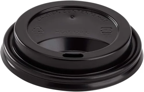 Miniatura 2 de Karat PP Sipper Dome Tapa para papel de 8 oz Taza de café caliente desechable (negro) - 1,000 ct